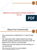 Robotics & Intelligent System Community of Lpu Bikash Kant