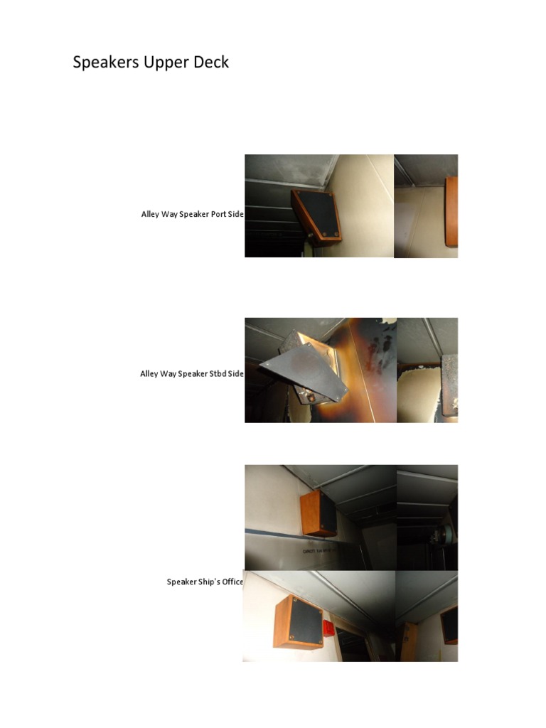 Speakers Upper Deck: Alley Way Speaker Port Side | PDF