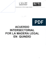 Acuerdo Intersectorial Por La Madera Legal en El Quindio