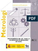 ME-001 Procedimiento para la calibración de medidores de vacío DIGITAL