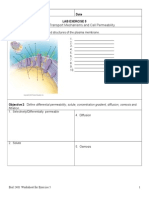 The Cell - Transport Mechanisms and Cell Permeability: Name Date Lab Exercise 5