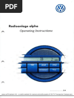 Download 1998 VW Alpha Radio InstructionsWM by vhanzu SN168015894 doc pdf