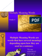 Multiple Meaning Words: Grade 4