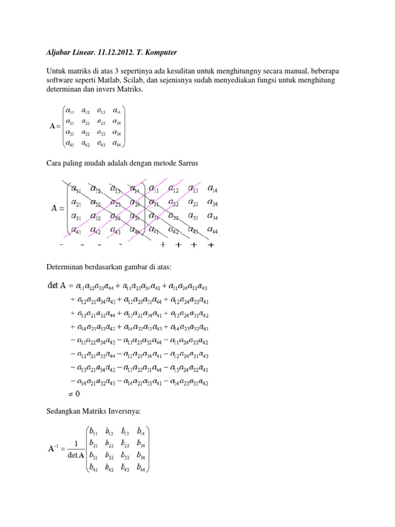 Aljabar Linear Invers 4x4