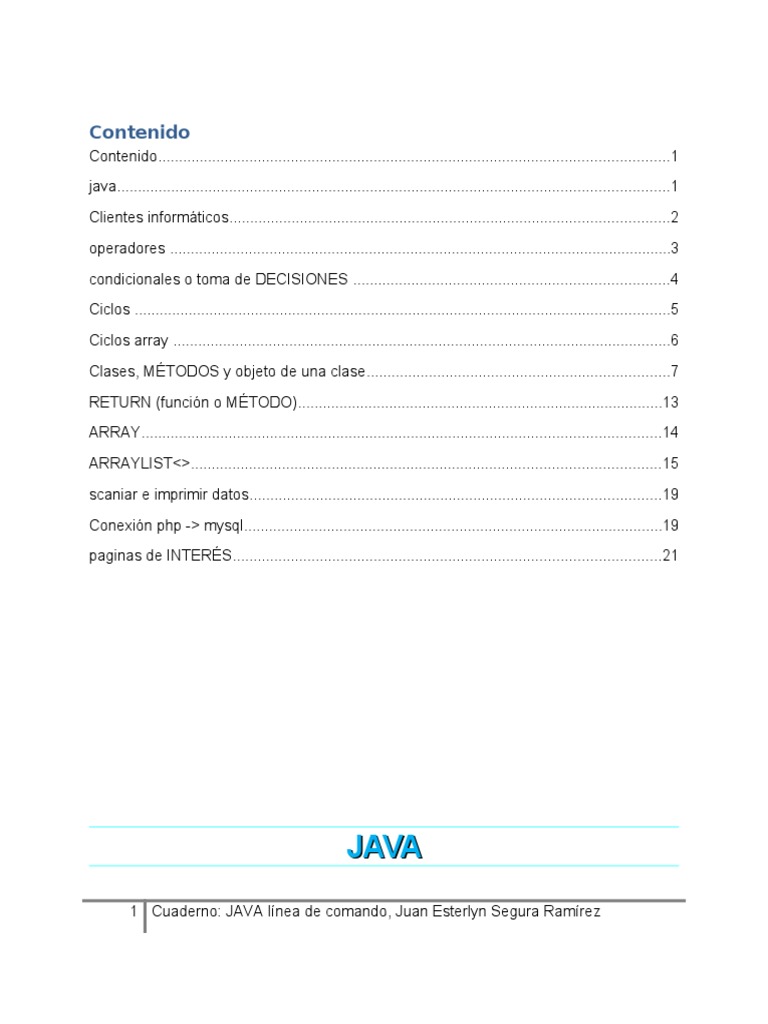 Comandos y Estructuras en Java | PDF | Herencia (Programación Orientada ...