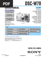 Sony DSC-W70 Service Manual Level 2 Ver 1.5 2008.09 Rev-2 (9-876-946-36) PDF