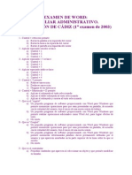 Examen de Word Auxiliar Administrativos 2003 Diputacion Cadiz