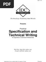 Specification and Technical Writing