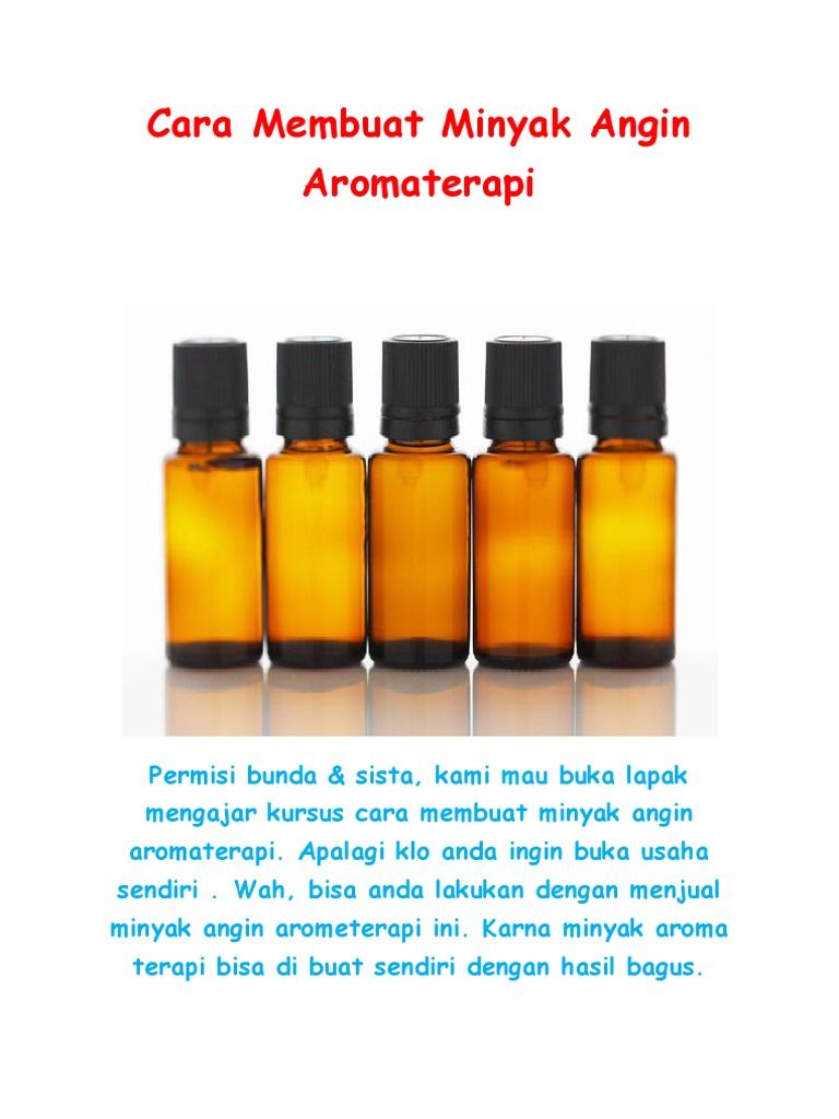  Cara  Membuat  Minyak  Angin Aromaterapi