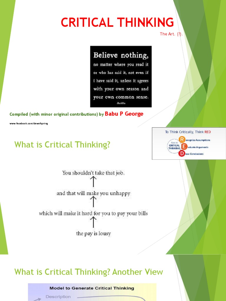 Understanding Critical Thinking | PDF