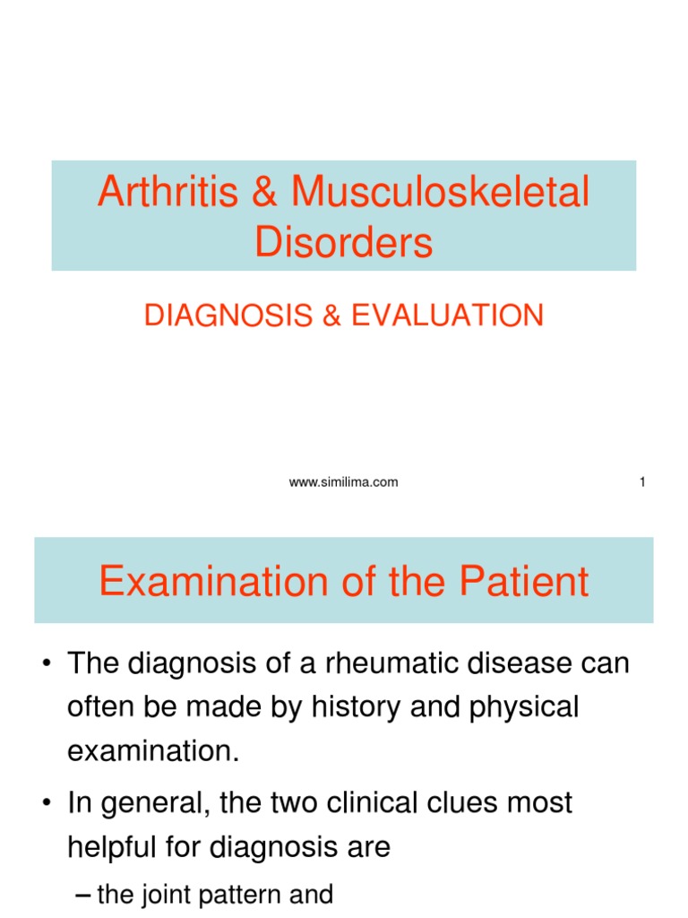 Arthritis Musculoskeletal Disorders | PDF | Self-Improvement