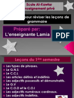 Exercices pour réviser les leçons de la grammaire 6AP