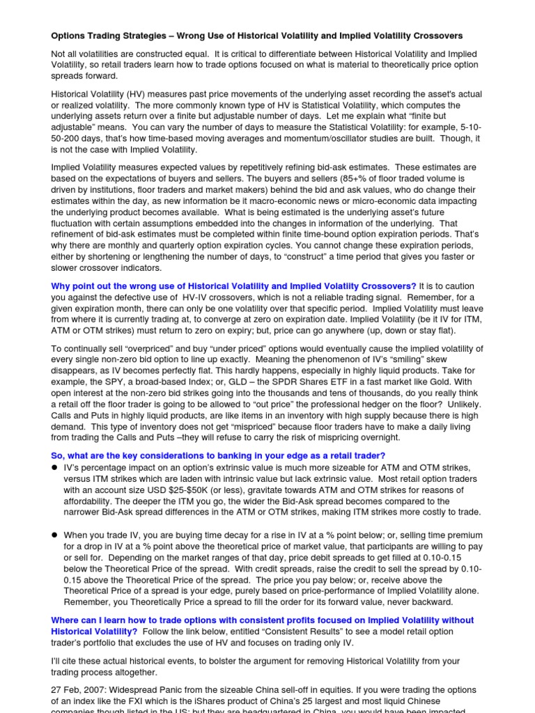 Optimize Options Trading with IV | PDF | Implied Volatility | Option  (Finance)