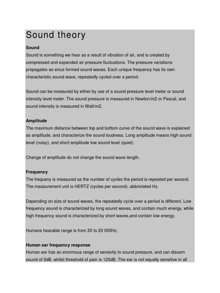 Sound Theory | PDF | Sound | Decibel
