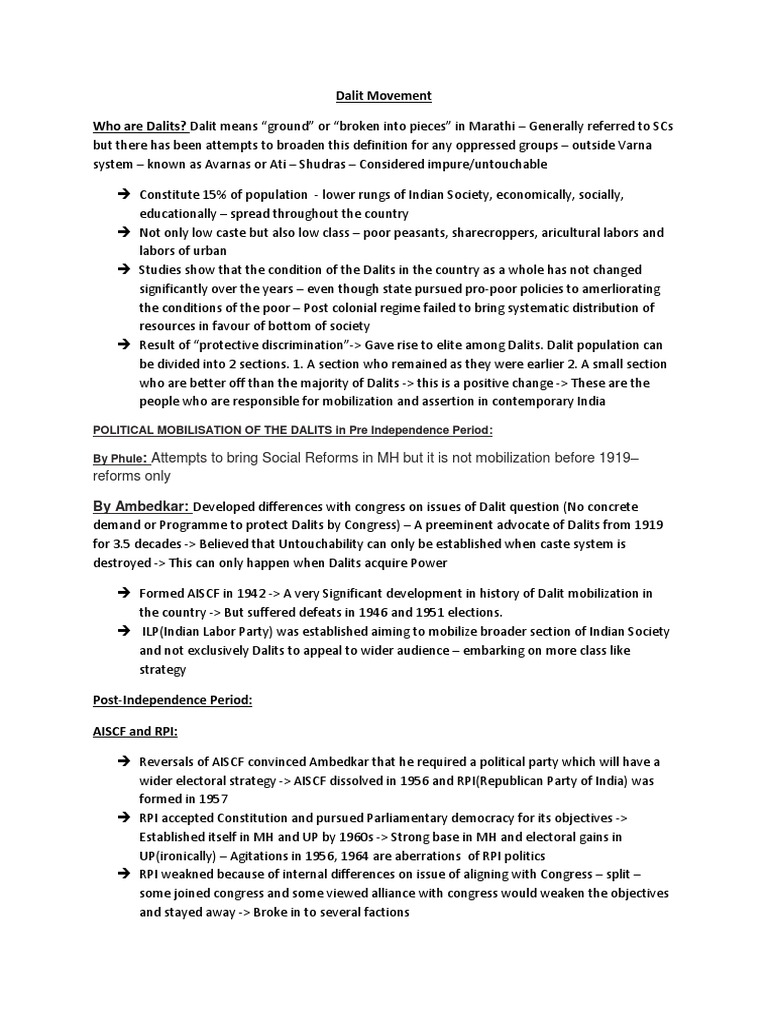 Dalit Political Mobilization in India | PDF | Dalit | Politics (General)