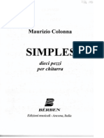 COLONNA Maurizio - Simples - Dieci Pezzi Per Chitarra (Ed Berben) (Guitar)