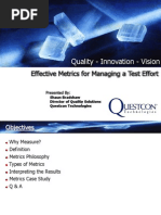 Effective Metrics For Managing Test Efforts