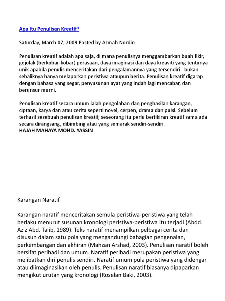 Penulisan Kreatif Pdf