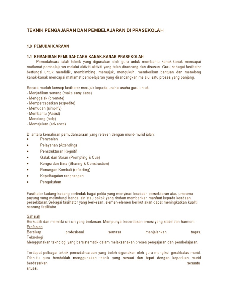 teknik pengajaran dan pembelajaran
