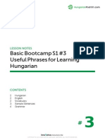 Basic Bootcamp S1 #3 Useful Phrases For Learning Hungarian: Lesson Notes
