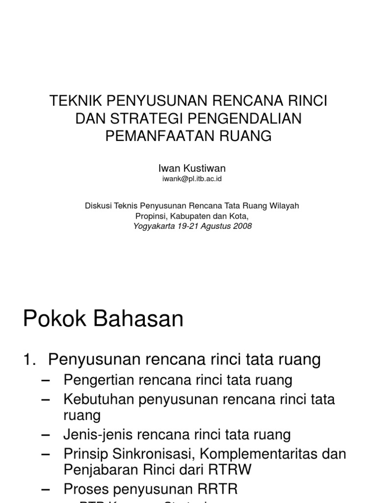 Teknik Penyusunan Rencana Rinci | PDF