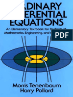 Morris Tenenbaum, Harry Pollard Ordinary Differential Equations Dover Books On Mathematics 1985