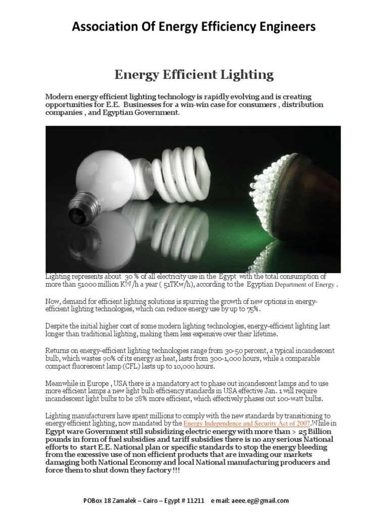 Fluorescent Lighting Returns in Egypt | PDF | Compact Fluorescent Lamp ...