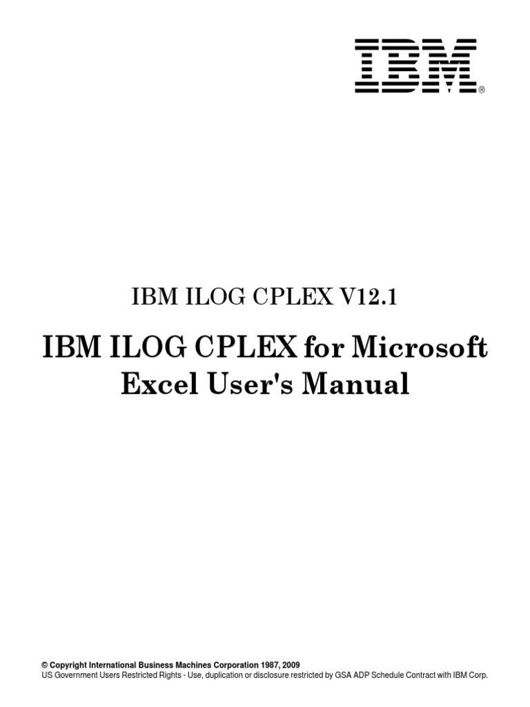 Ibm Ilog Cplex Parameters Reference Manual