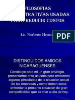 Filosofias Administrativas para Reducir Costos