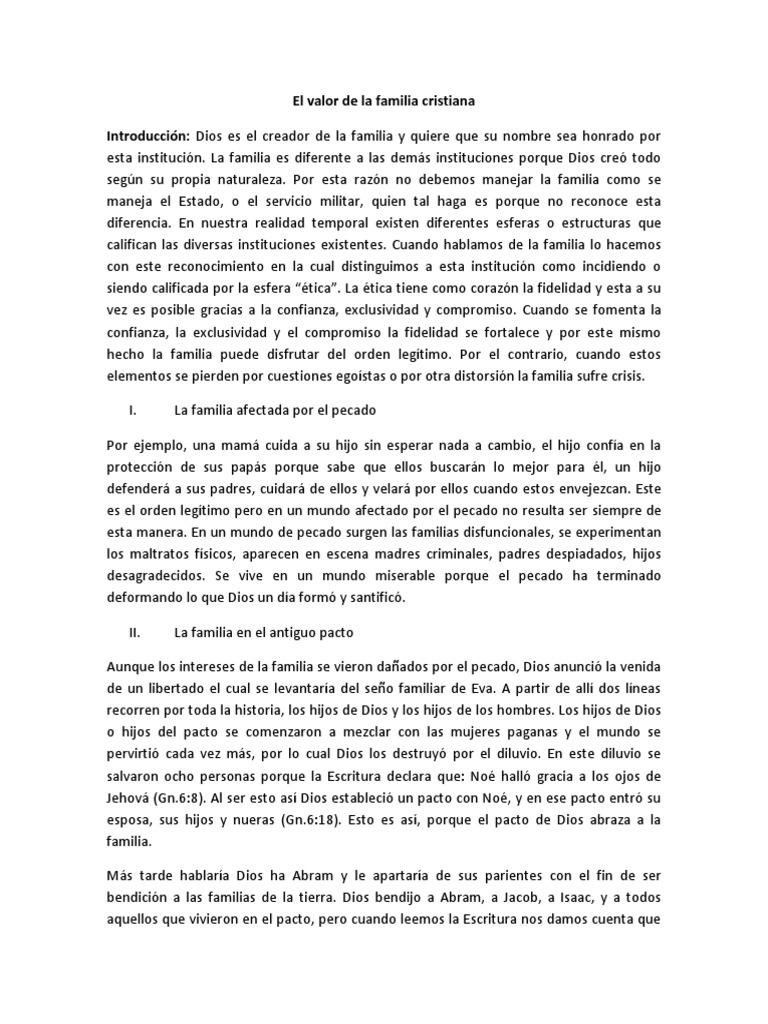 Valor de la Familia Cristiana | PDF | Pablo el apóstol | Cristo (título)