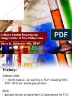 Culture Center Experience: Lung Center of The Philippines Dario D. Defensor MD, DPSP