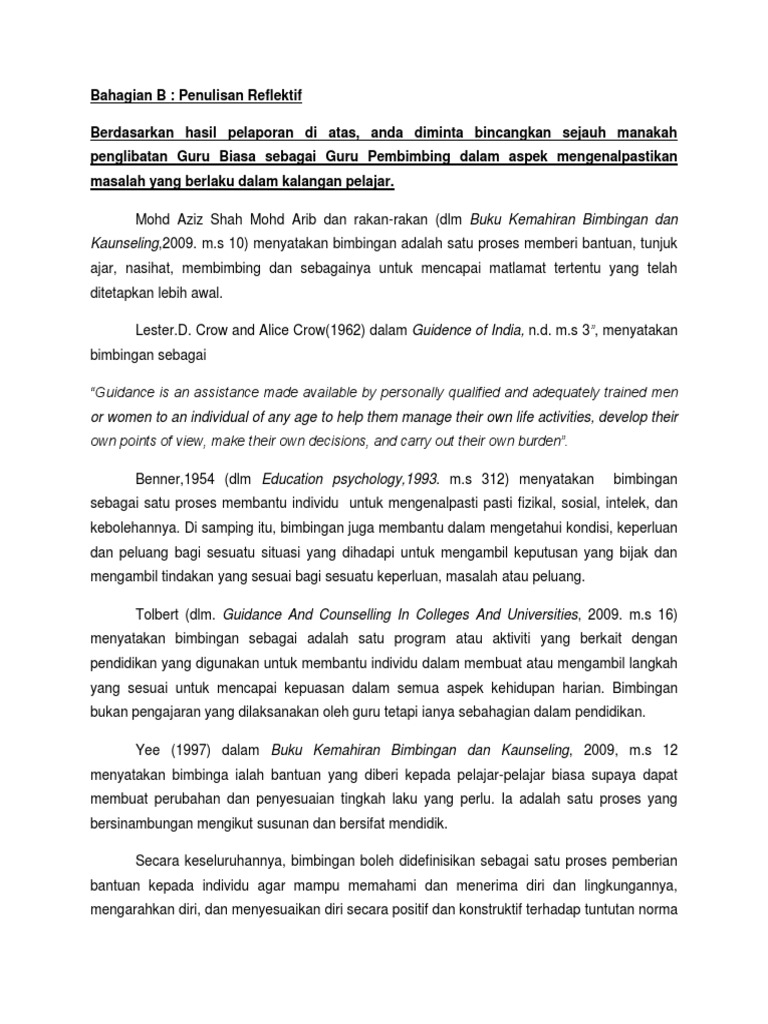 Bahagian B Refleksi Pdf