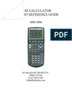 Ti-83 Calculator Student Reference Guide: by Brandon Thornton Peer Tutor Dacc/Hcc/Isu