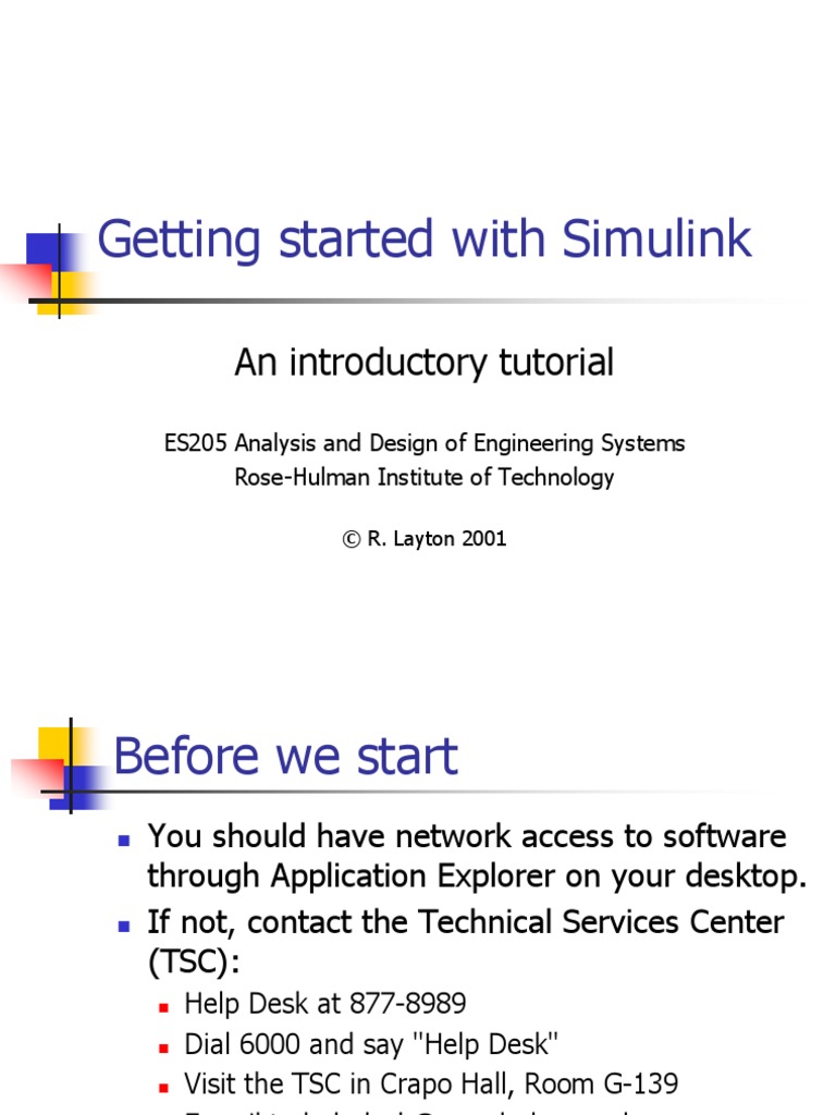 Getting Started With Simulink: An Introductory Tutorial | PDF ...