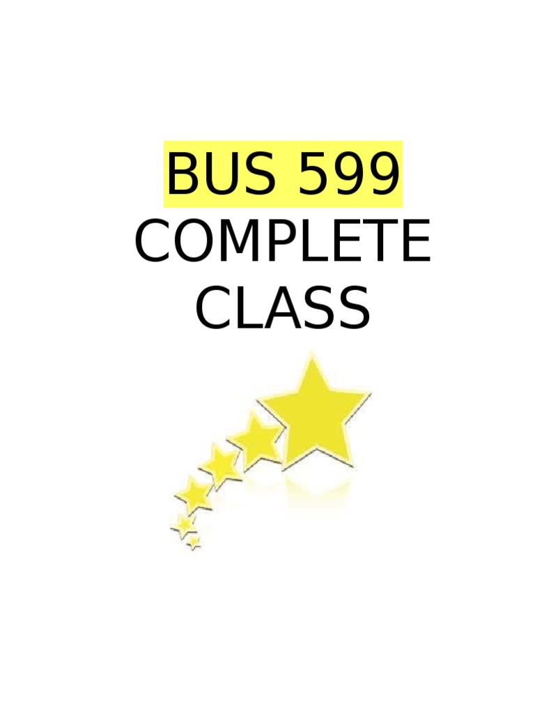 BUS 599 Full Course Overview | PDF