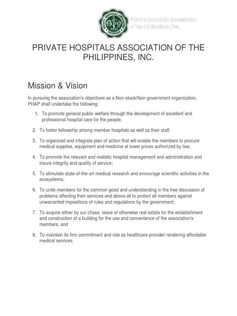 Private Hospitals Association of The Philippines | PDF | Wellness