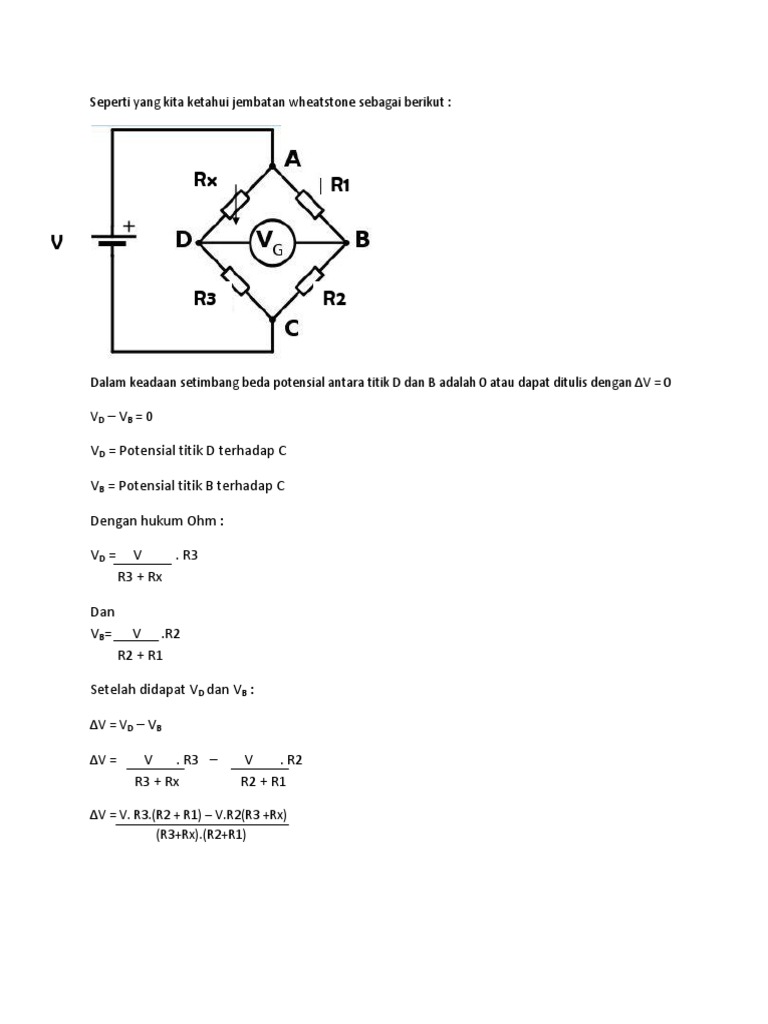 Asal Rumus R2.Rx R1.R3 Pada Jembatan Wheatstone | PDF