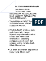 Peraturan Penggunaan Klinik SPBT