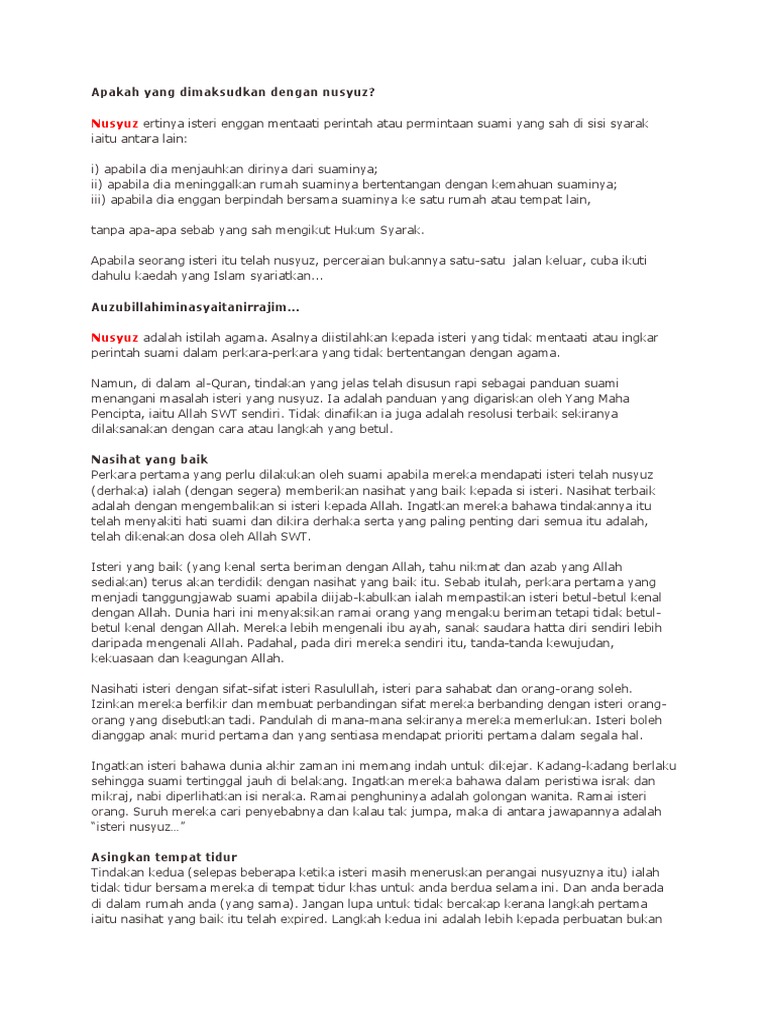 Apakah Yang Dimaksudkan Dengan Nusyuz Pdf