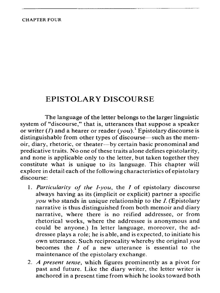Understanding Epistolary Discourse | PDF | Narration | Narrative