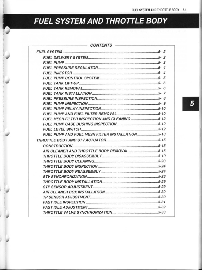 Fuel System & Throttle Body Guide | PDF | Internal Combustion Engine ...