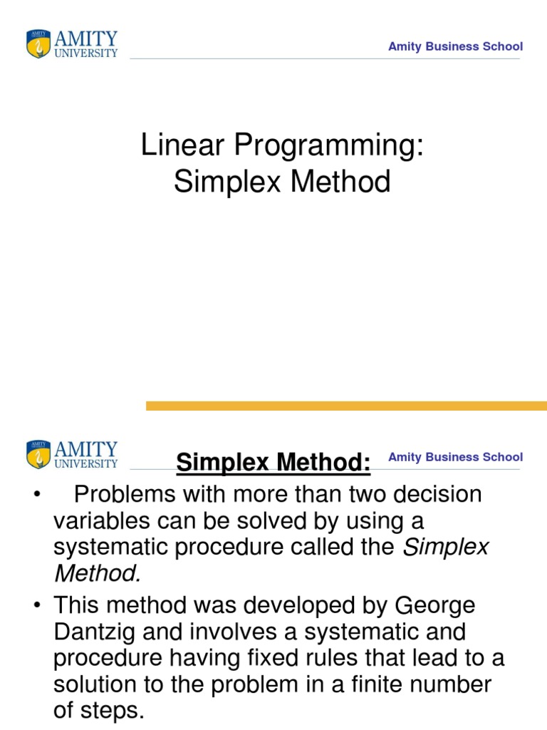 Simplex Method | PDF | Linear Programming | Mathematical Optimization