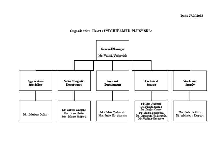 ECHIPAMED PLUS SRL Org Chart | PDF