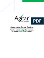 Observation Driven Testing and Test Driven Deevelopment