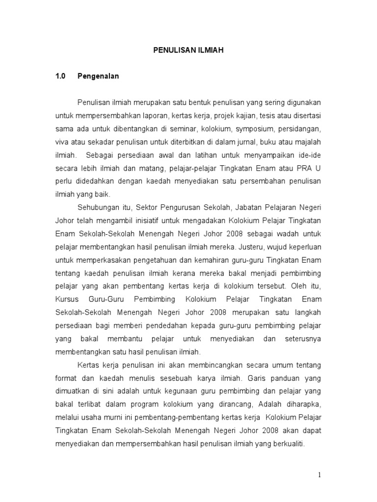 Panduan Penulisan Ilmiah Pdf