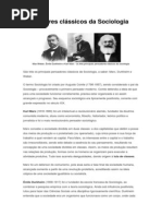 Pensadores clássicos da Sociologia