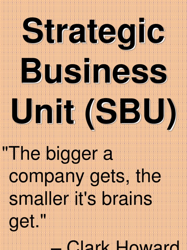 3. Strategic Business Units (SBU) Competition Business