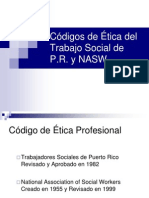 Códigos de Ética Del Trabajo Social de P.R. Y Nasw