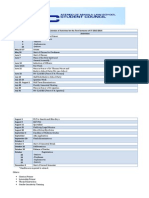 Calendar of Student Activities for the First Semeester