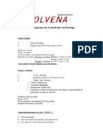 616 Programa de Actividades en Bodega